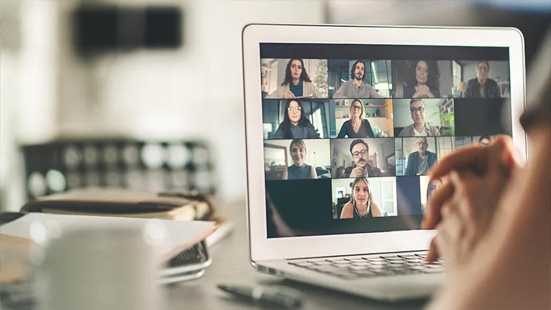 a zoom call with multiple people